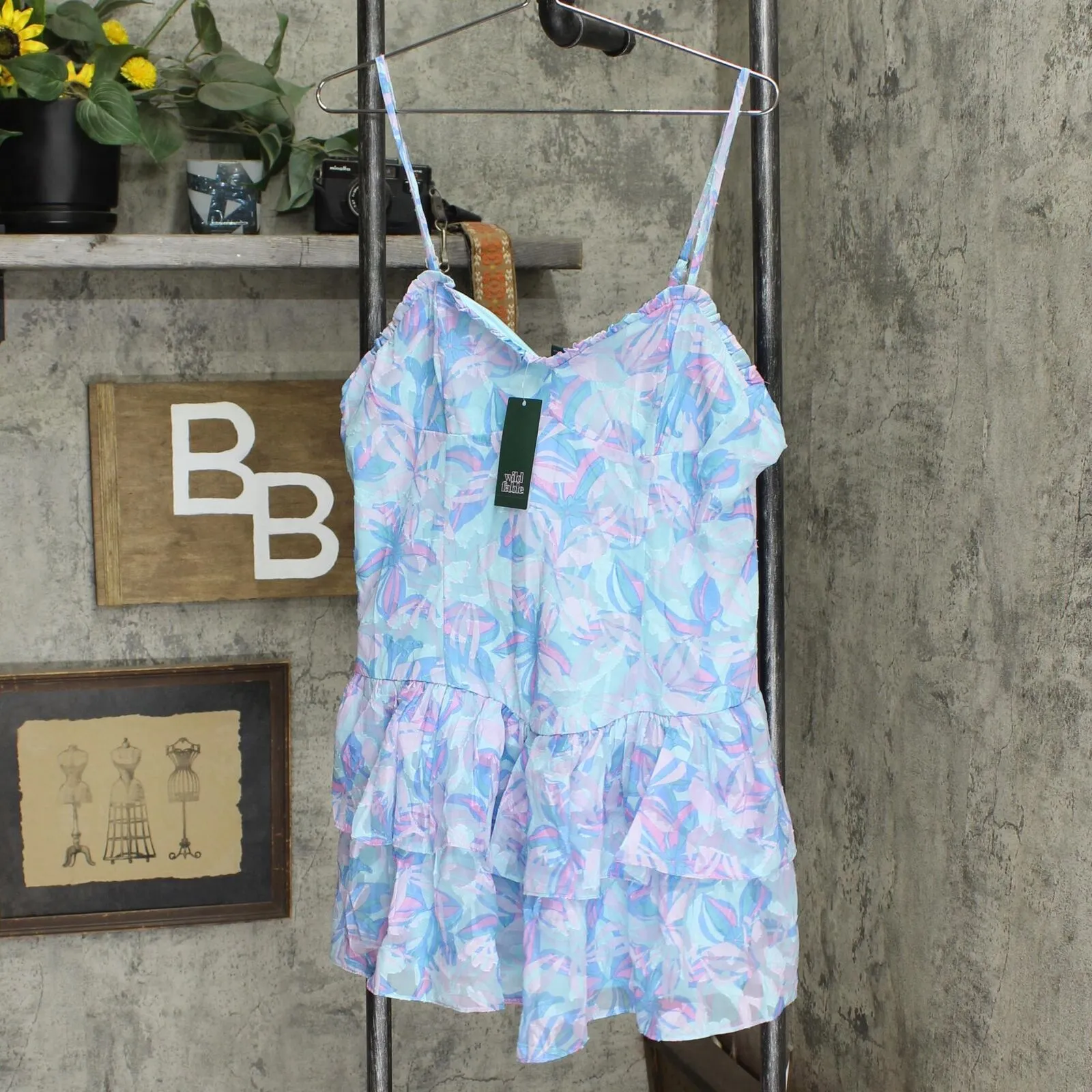 Wild Fable Sleeveless Tiered Jacquard Fit & Flare Dress