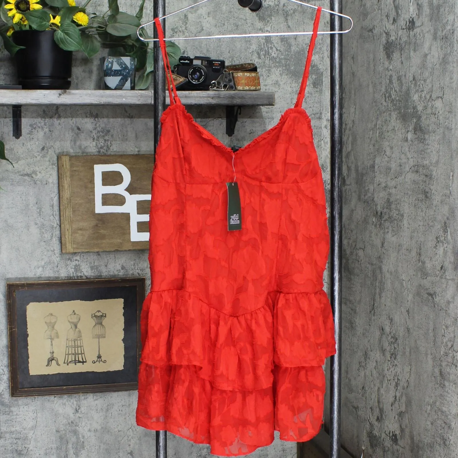 Wild Fable Women's Sleeveless Tiered Jacquard Fit & Flare Dress TARS0135AJ