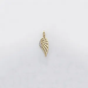 Wing Line Silhouette CZ Pendant (14K)