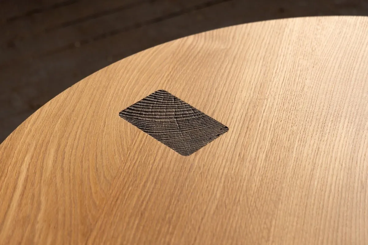 Winston Coffee Table | Round Wood and Bronze Coffee Table