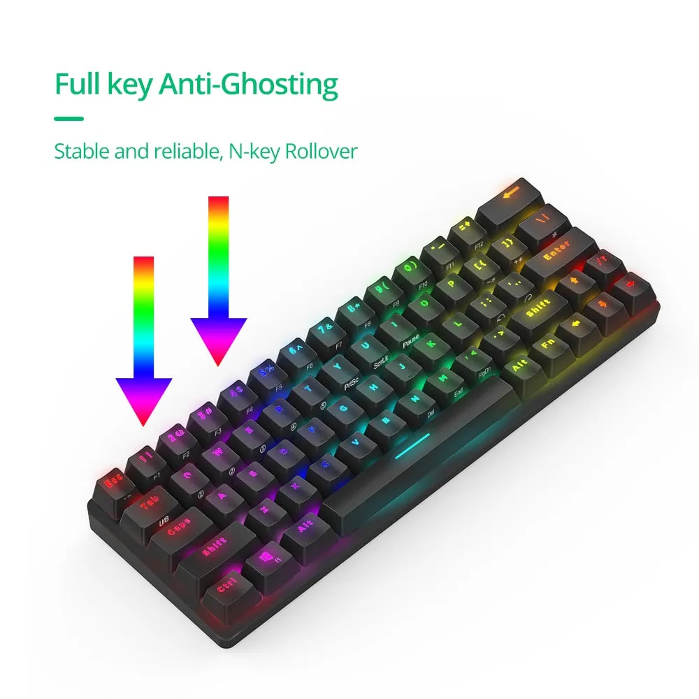 Wireless Gaming Mechanical Keyboard 63 Keys