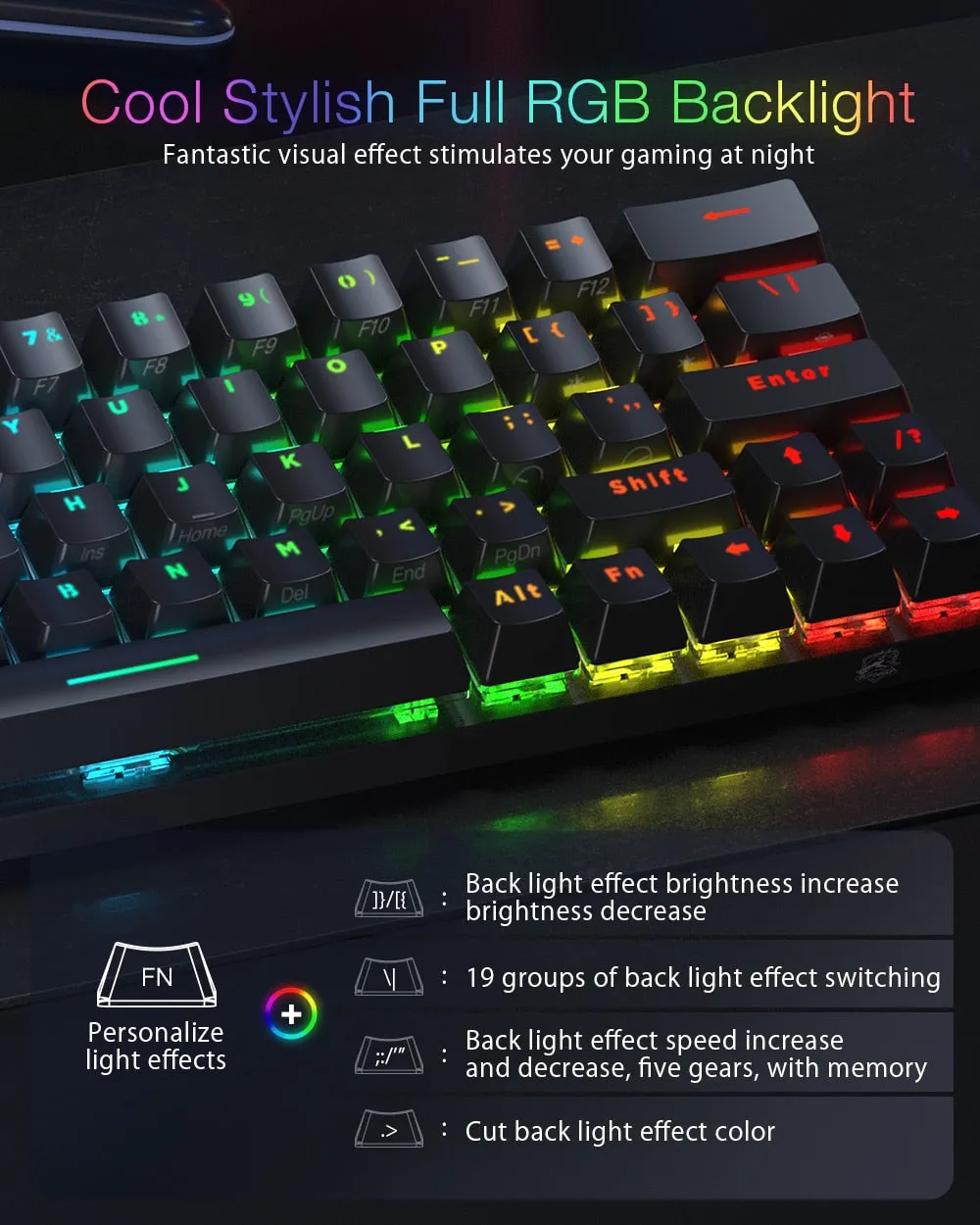 Wireless Gaming Mechanical Keyboard 63 Keys