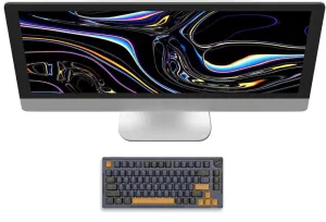 Wireless Gaming Mechanical Keyboard Knob Control Triple Mode Gasket Mount RGB Backlit