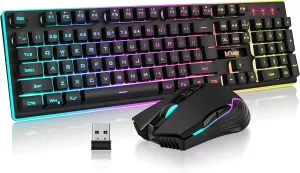 Wireless Gaming Rechargeable Keyboard & Mouse Combo