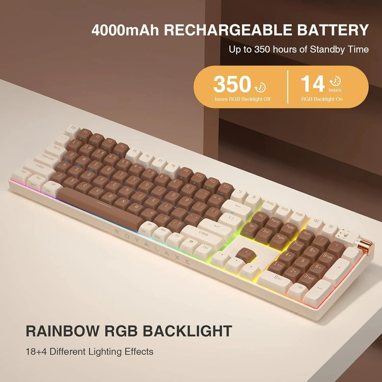 Wireless Mechanical Keyboard Hot Swappable Wireless RGB, PBT Keycaps