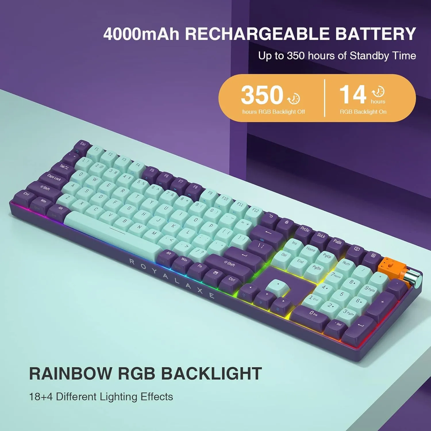 Wireless Mechanical Keyboard Hot Swappable Wireless RGB, PBT Keycaps
