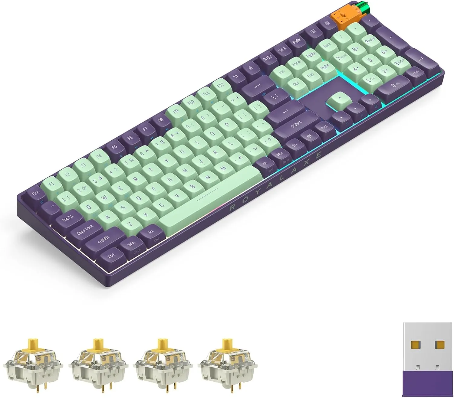 Wireless Mechanical Keyboard Hot Swappable Wireless RGB, PBT Keycaps