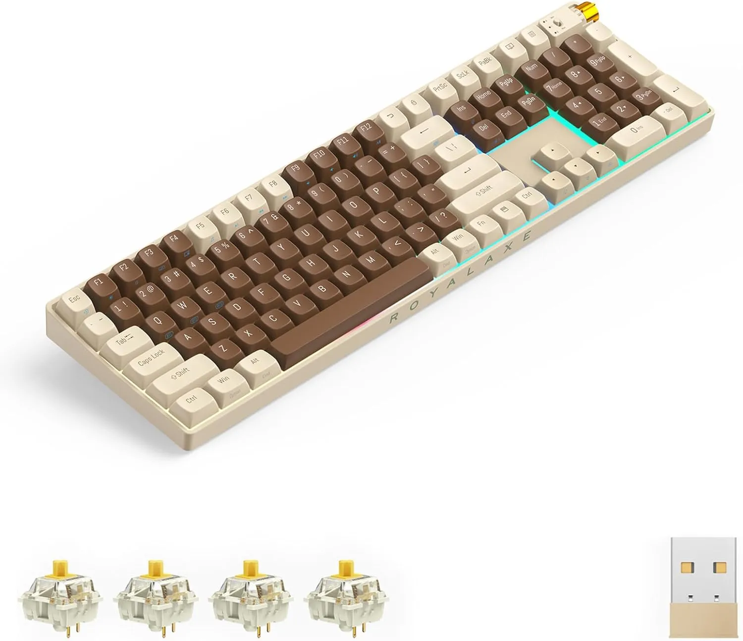 Wireless Mechanical Keyboard Hot Swappable Wireless RGB, PBT Keycaps
