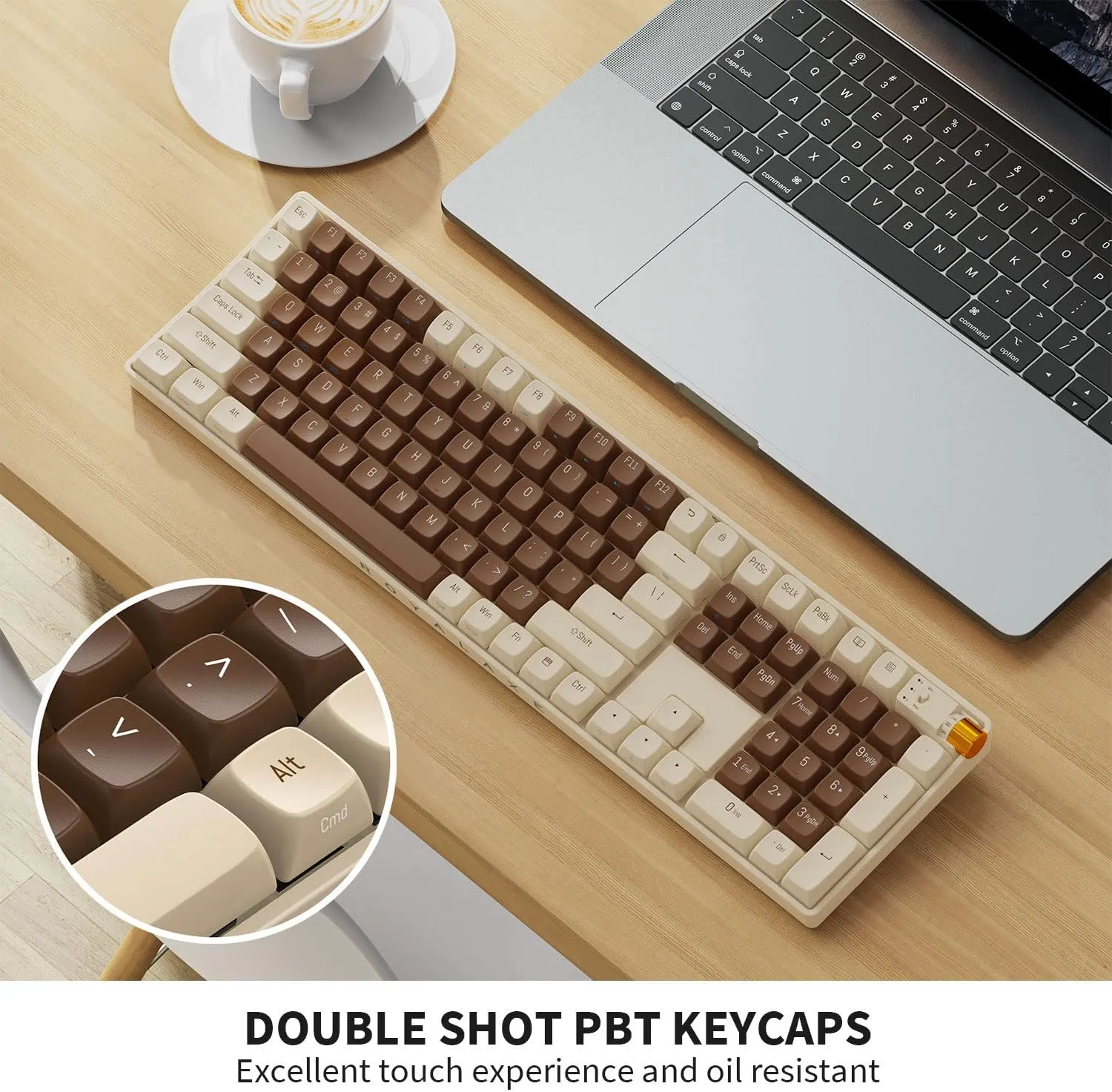 Wireless Mechanical Keyboard Hot Swappable Wireless RGB, PBT Keycaps