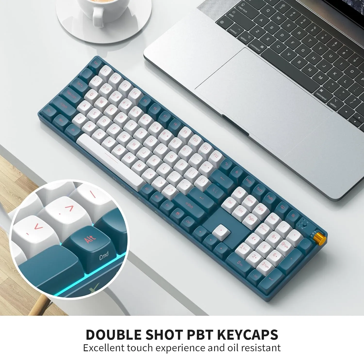 Wireless Mechanical Keyboard Hot Swappable Wireless RGB, PBT Keycaps