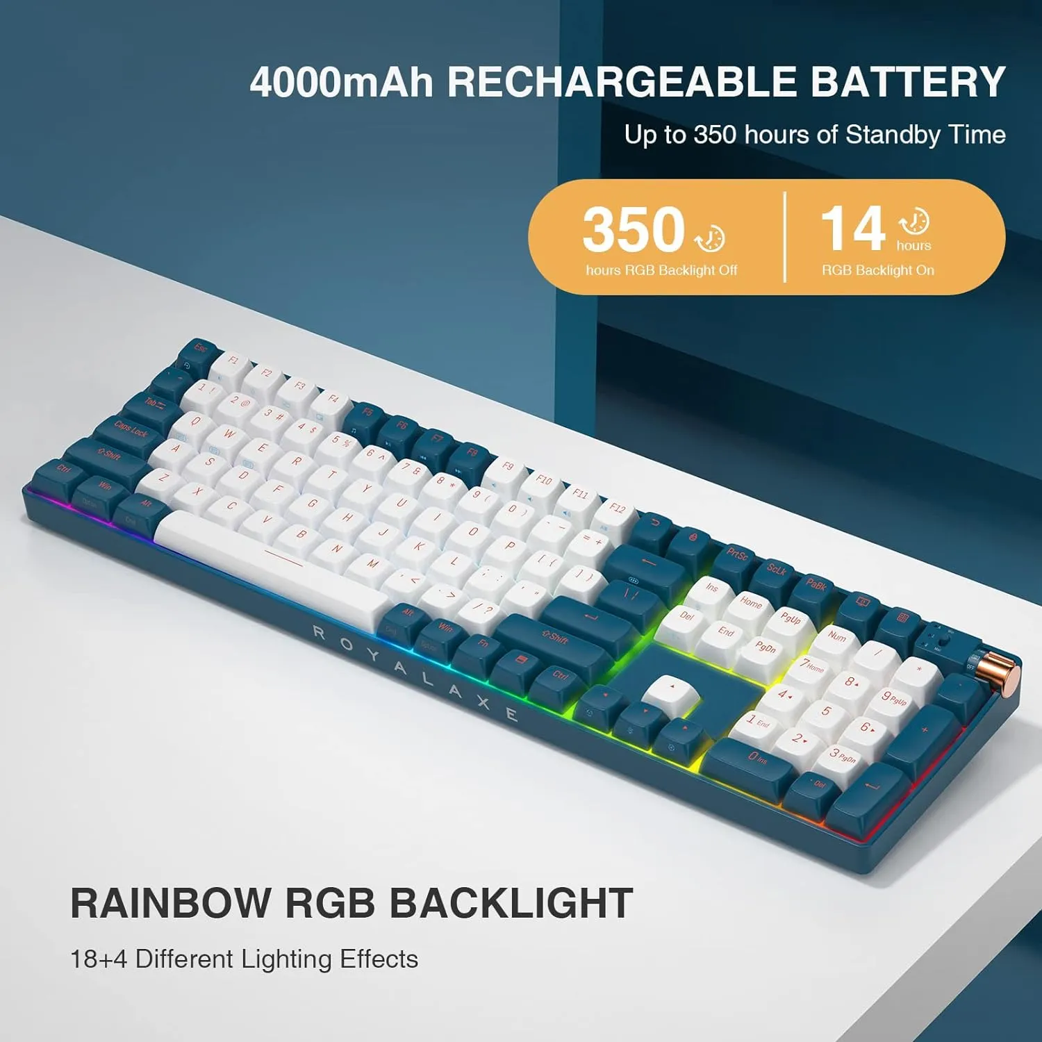 Wireless Mechanical Keyboard Hot Swappable Wireless RGB, PBT Keycaps