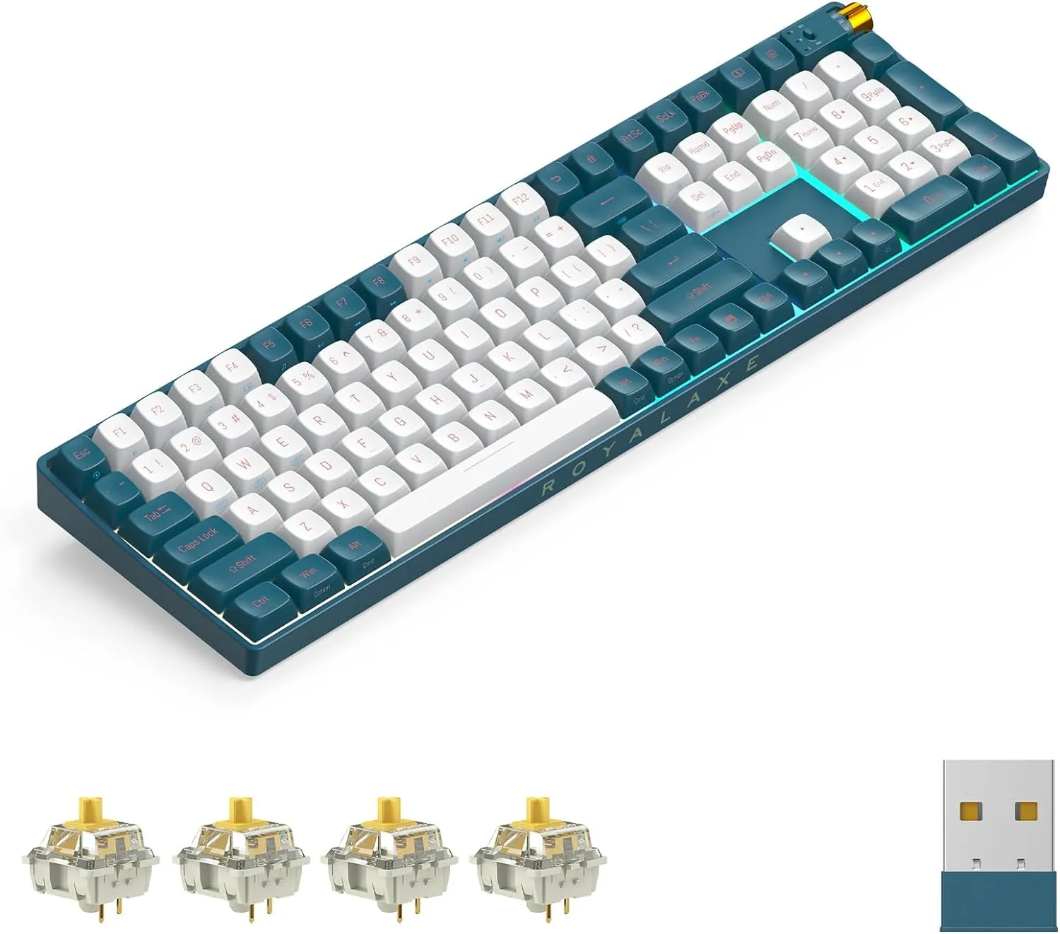 Wireless Mechanical Keyboard Hot Swappable Wireless RGB, PBT Keycaps