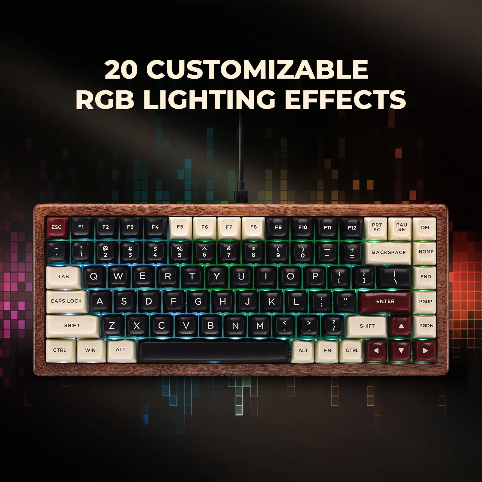 WK84 Wired Wooden Mechanical Keyboard