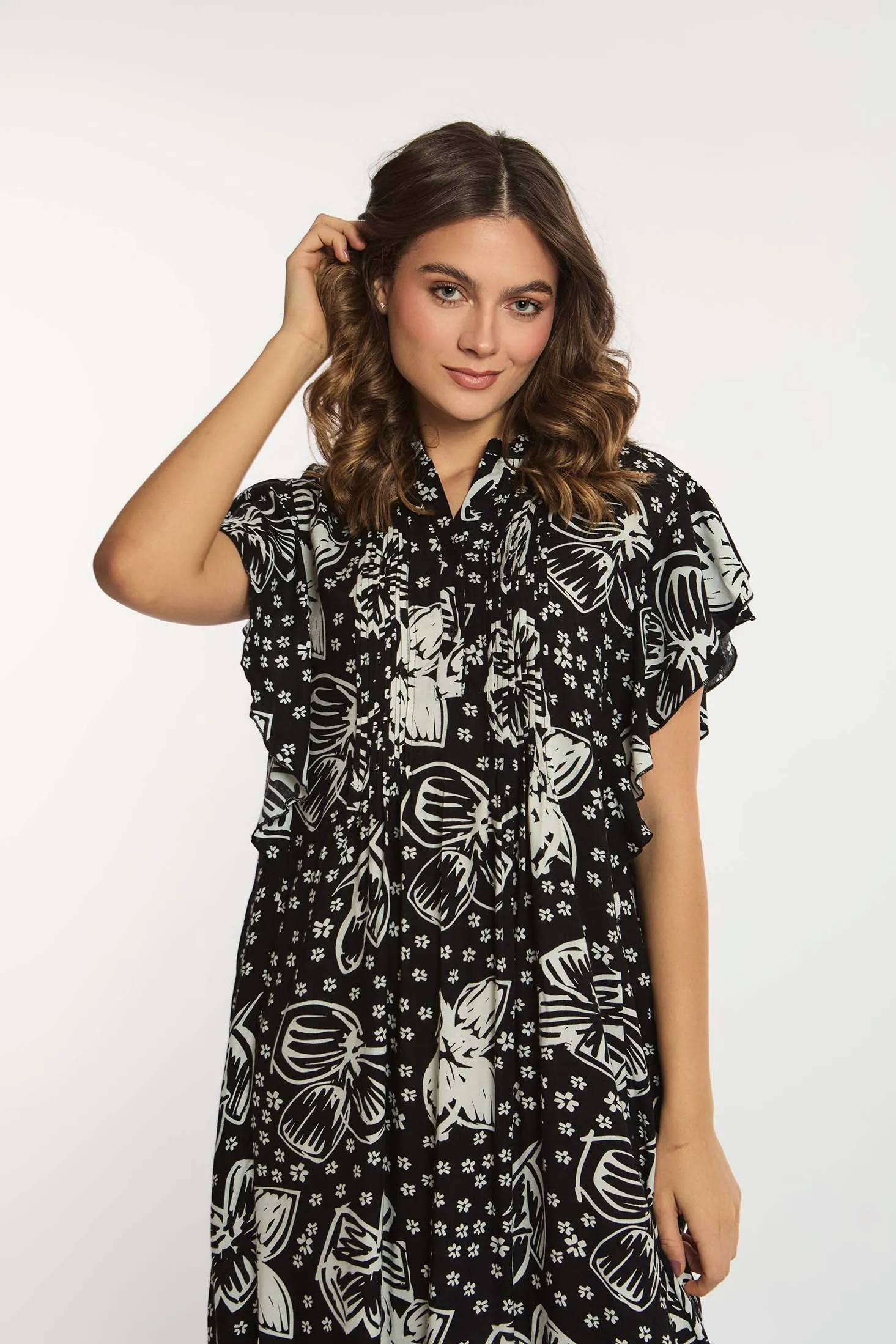 Women Dress Viscose Long Sleeve Multicolor