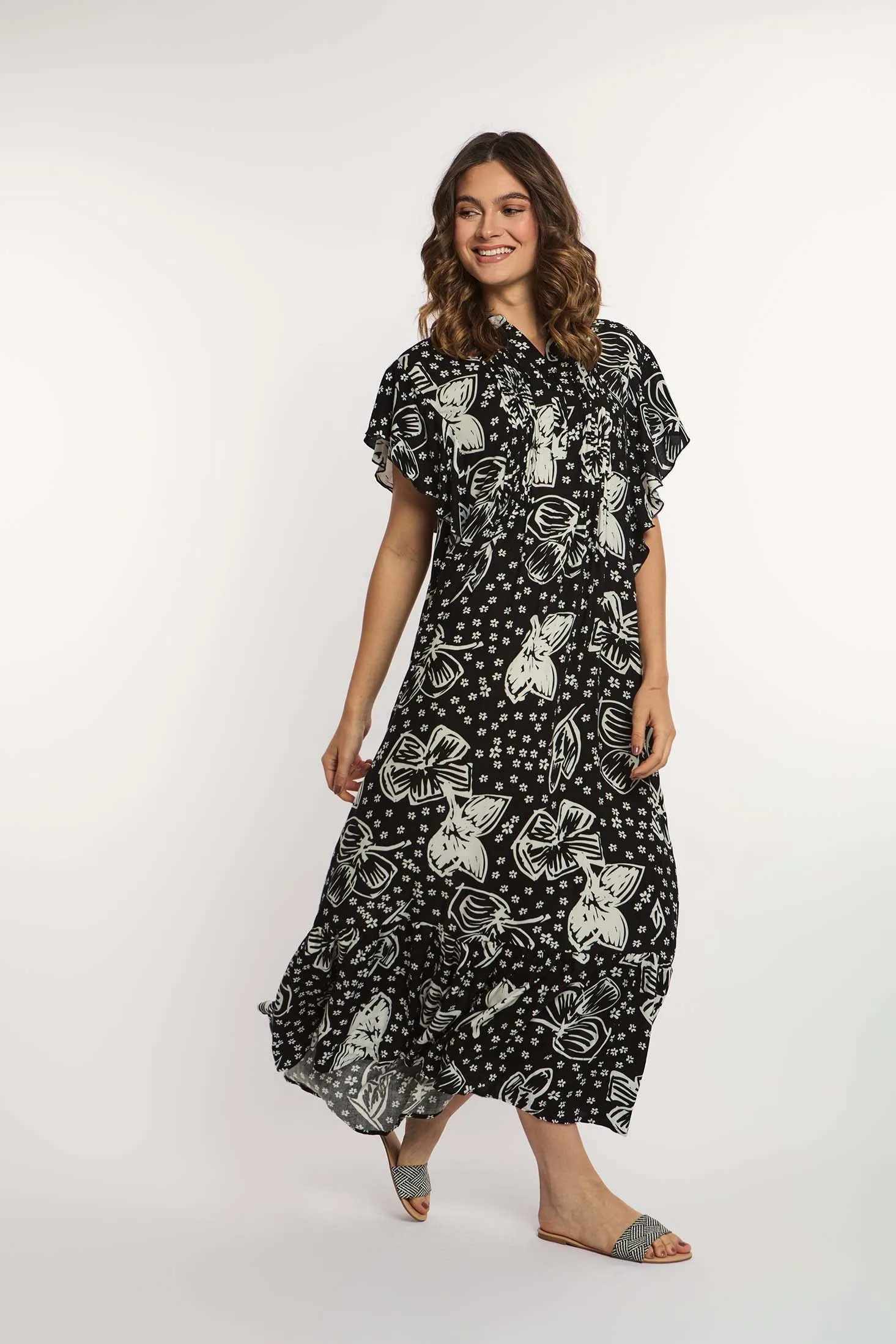 Women Dress Viscose Long Sleeve Multicolor