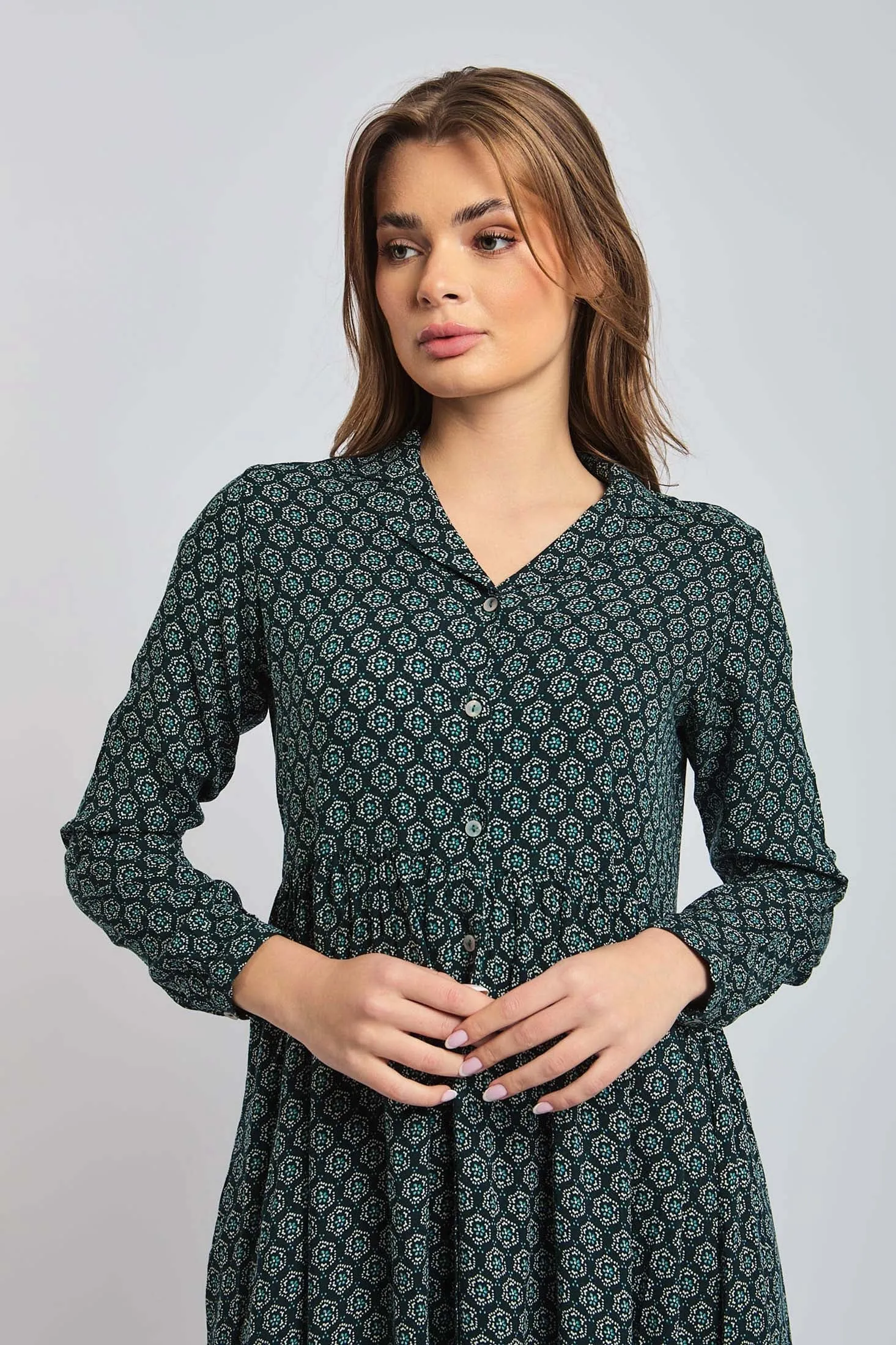 Women Dress Viscose Short Sleeves Multicolor