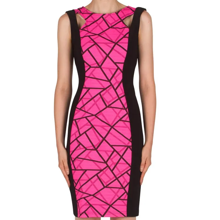Women's Joseph Ribkoff | Sheath Dress in Geometric Print | Pink