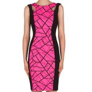 Women's Joseph Ribkoff | Sheath Dress in Geometric Print | Pink