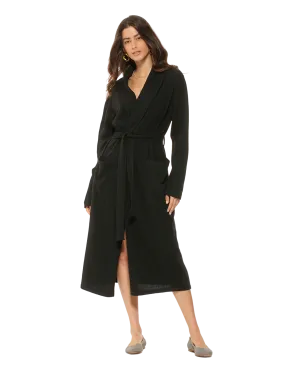 Women's Pure Cashmere Knit Robe Black