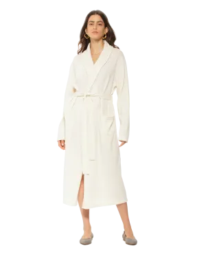 Women's Pure Cashmere Knit Robe Milk White