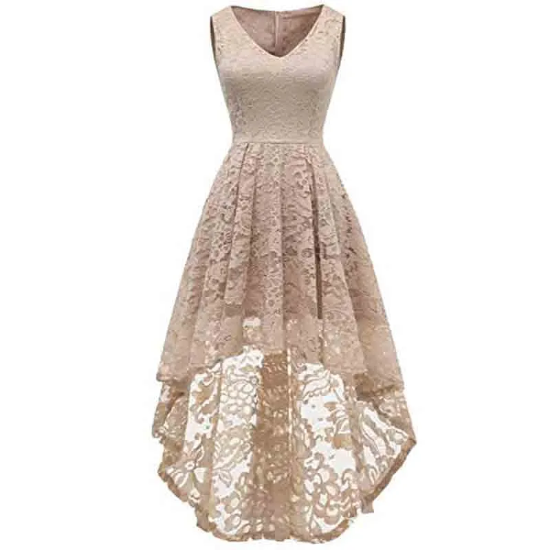 Women's Sleeveless Hi-Lo Lace Formal Dress Cocktail Party Dress Custom Size
