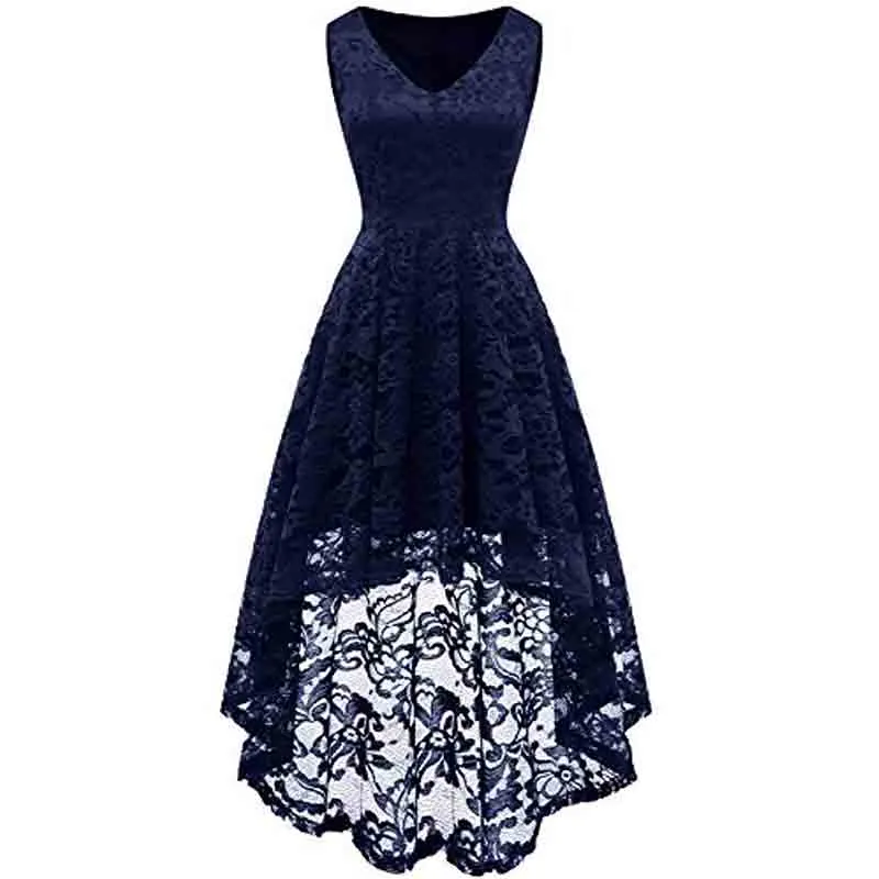 Women's Sleeveless Hi-Lo Lace Formal Dress Cocktail Party Dress Custom Size