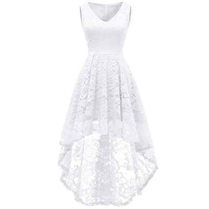 Women's Sleeveless Hi-Lo Lace Formal Dress Cocktail Party Dress Custom Size