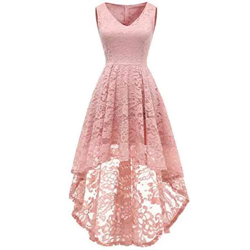 Women's Sleeveless Hi-Lo Lace Formal Dress Cocktail Party Dress Custom Size