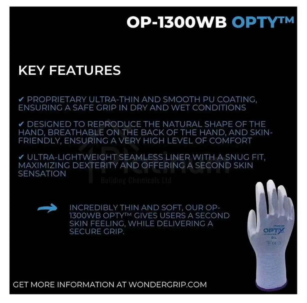 Wonder Grip OP-1300G OPTY™ - General Purpose Gloves (PU Palm)