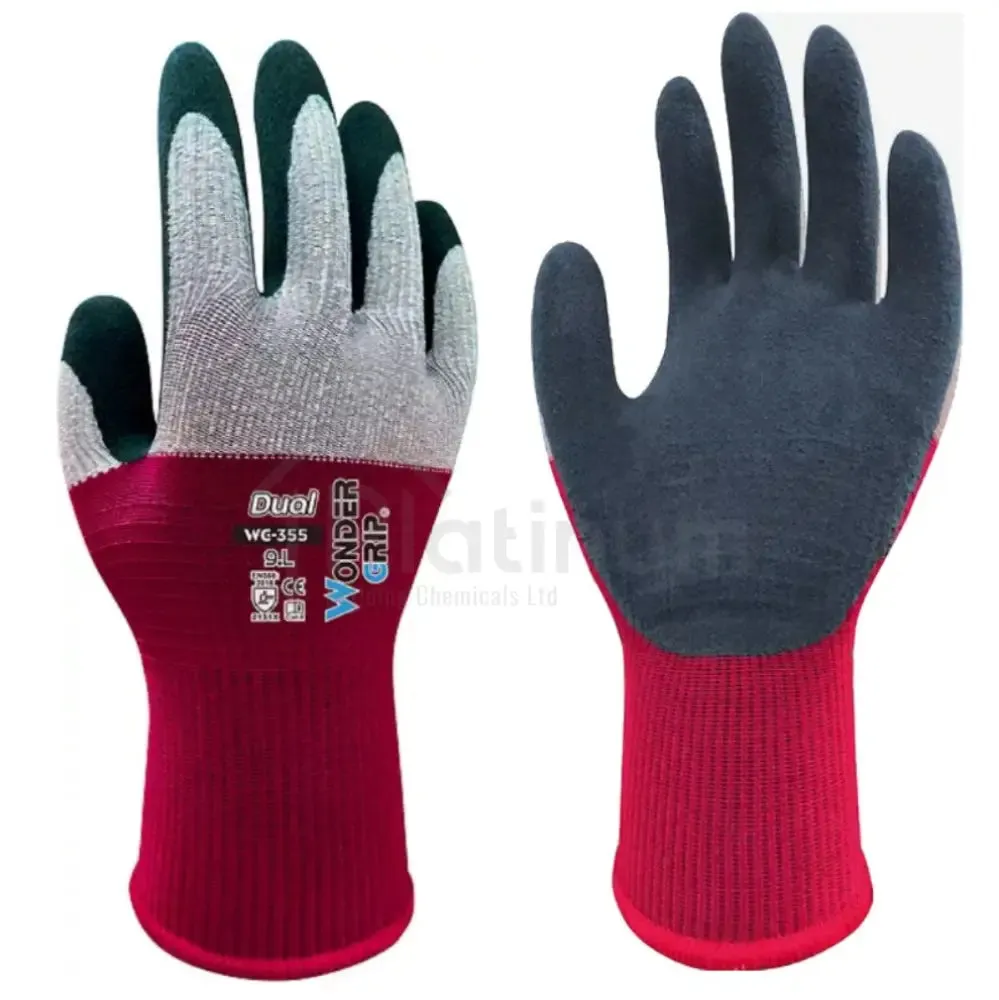 Wonder Grip WG-355 DUAL - General Purpose Gloves (Latex Palm)