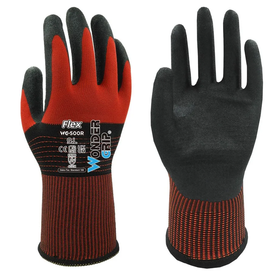 Wonder Grip WG-500R FLEX - Oil & Wet Resistant Gloves (Nitrile Palm)