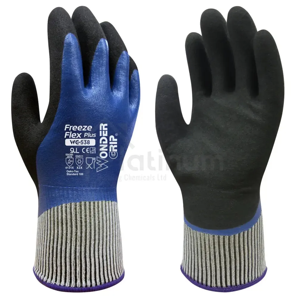 Wonder Grip WG-538 FREEZE FLEX PLUS - Cold Resistant Thermal Gloves (Nitrile Palm)