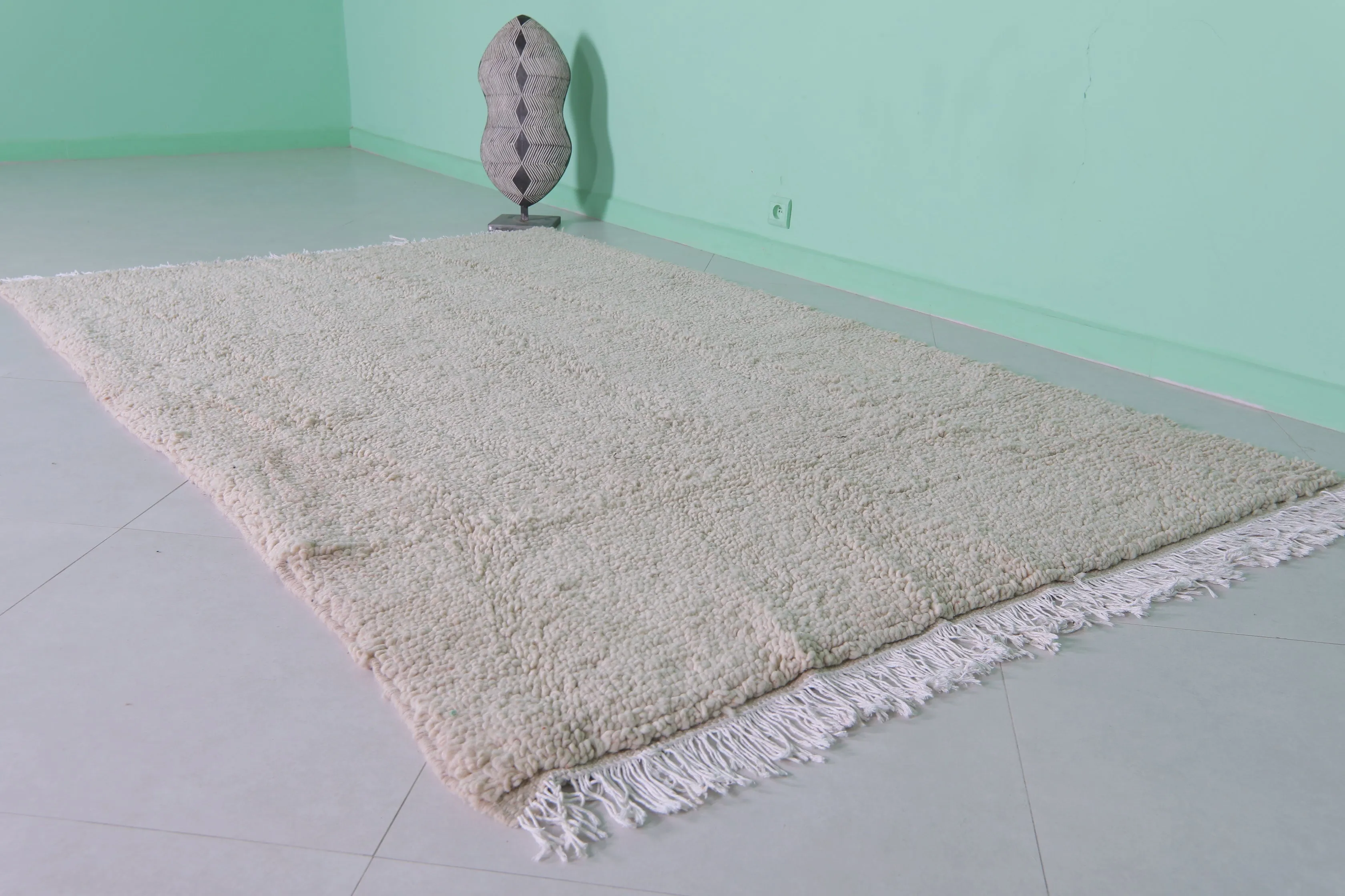 Wool Beni Ourain Rug 5.2 x 8.1 ft – Handmade Moroccan Carpet