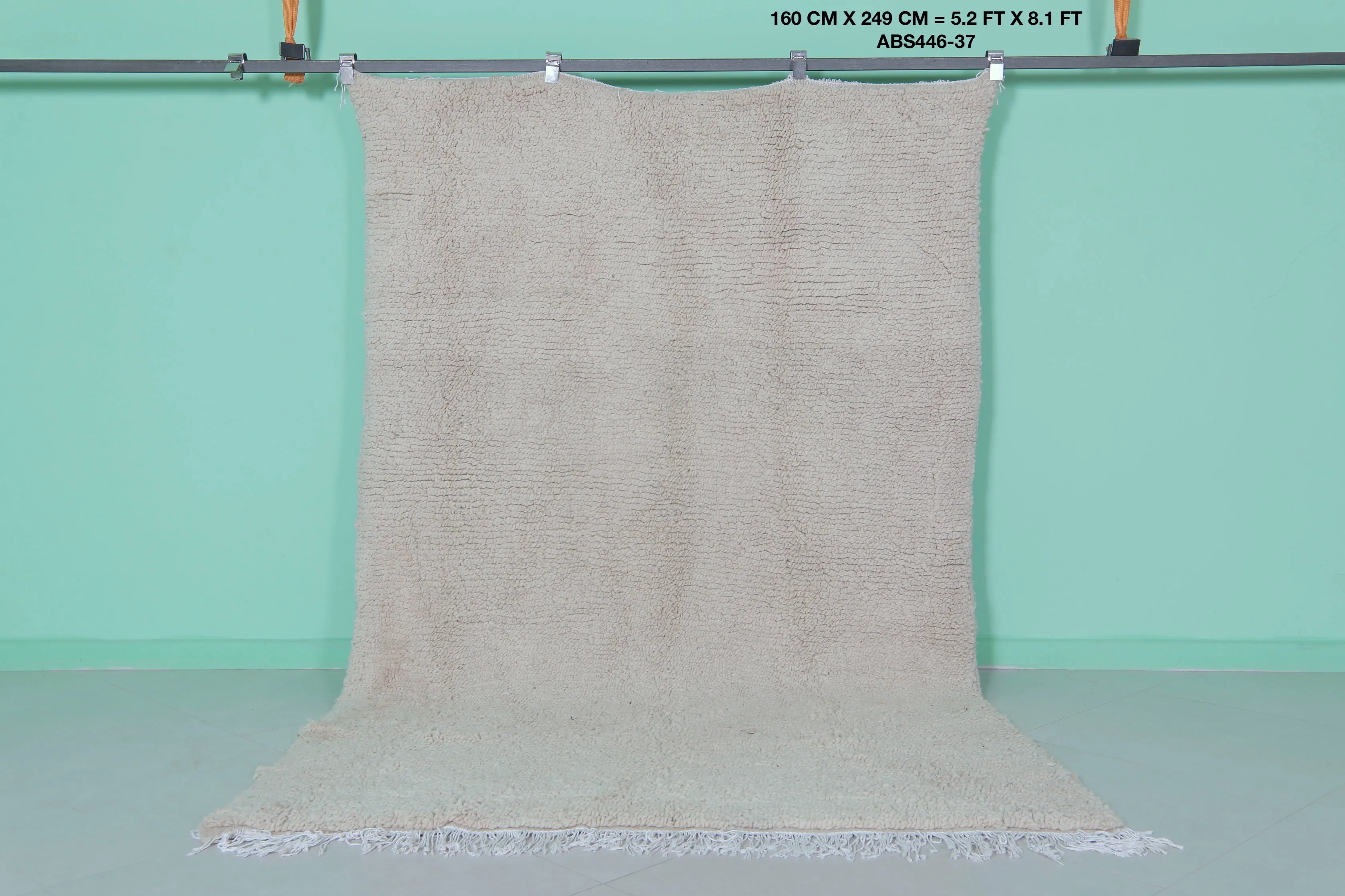 Wool Beni Ourain Rug 5.2 x 8.1 ft – Handmade Moroccan Carpet