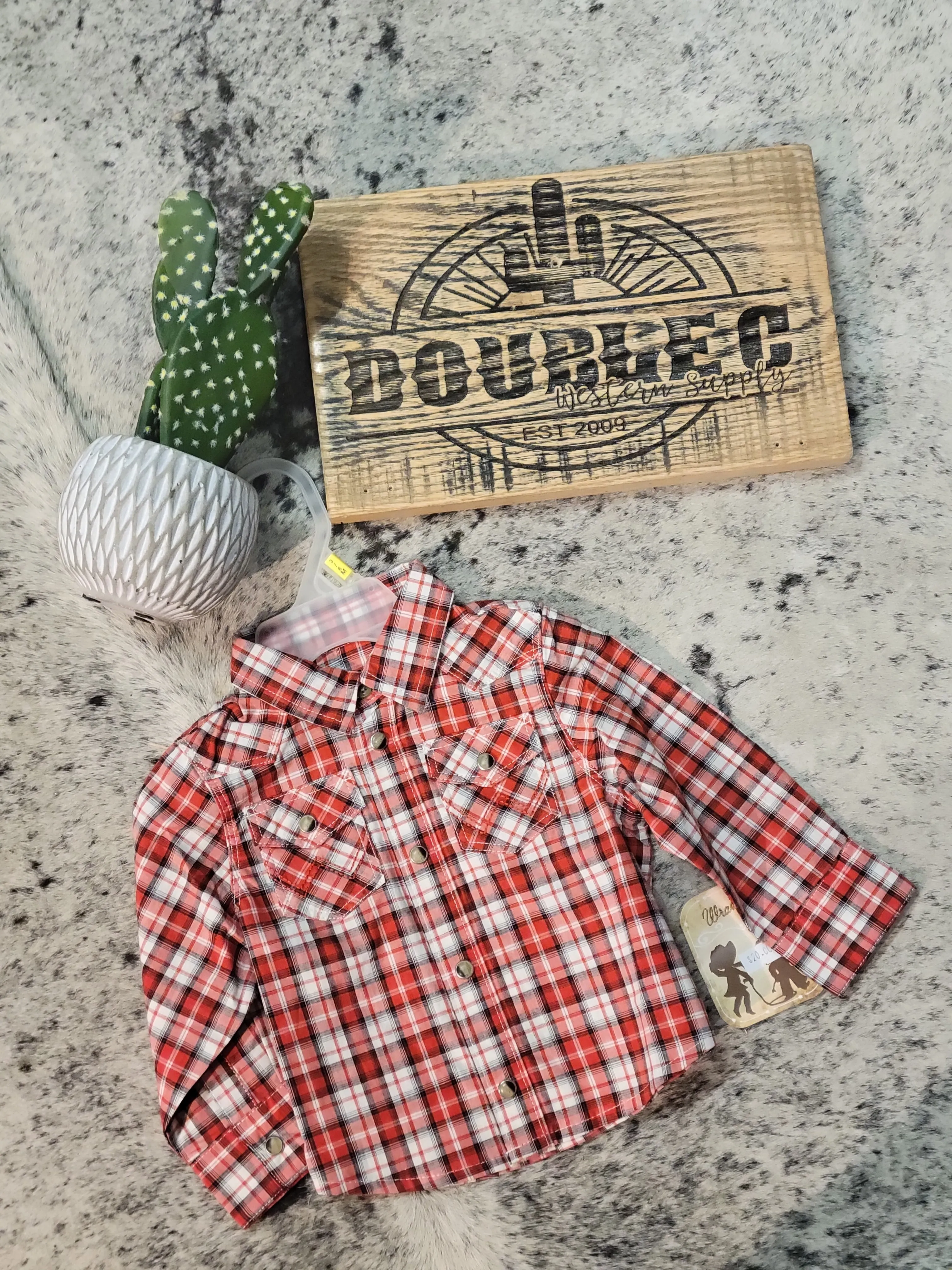 Wrangler® Baby Boy Long Sleeve Shirt - Red/Black
