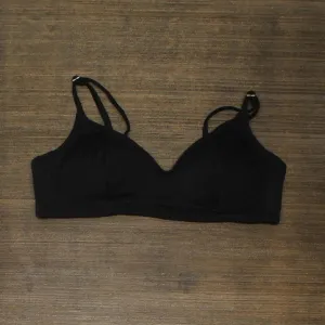 Xhilaration Juniors' Ribbed Bralette Bikini Top AFJ70T Black L