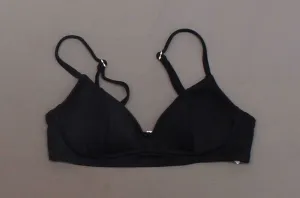 Xhilaration Women's Ribbed Bikini Swim Top Black Small
