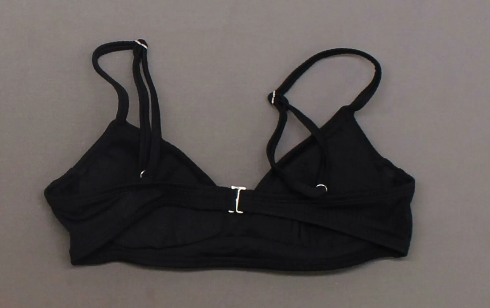 Xhilaration Women's Ribbed Bikini Swim Top Black Small