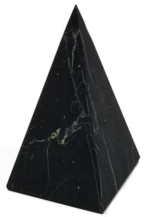 XL Polished Shungite Pyramid - 8.5 inch Reiki-Charged Power Pyramid