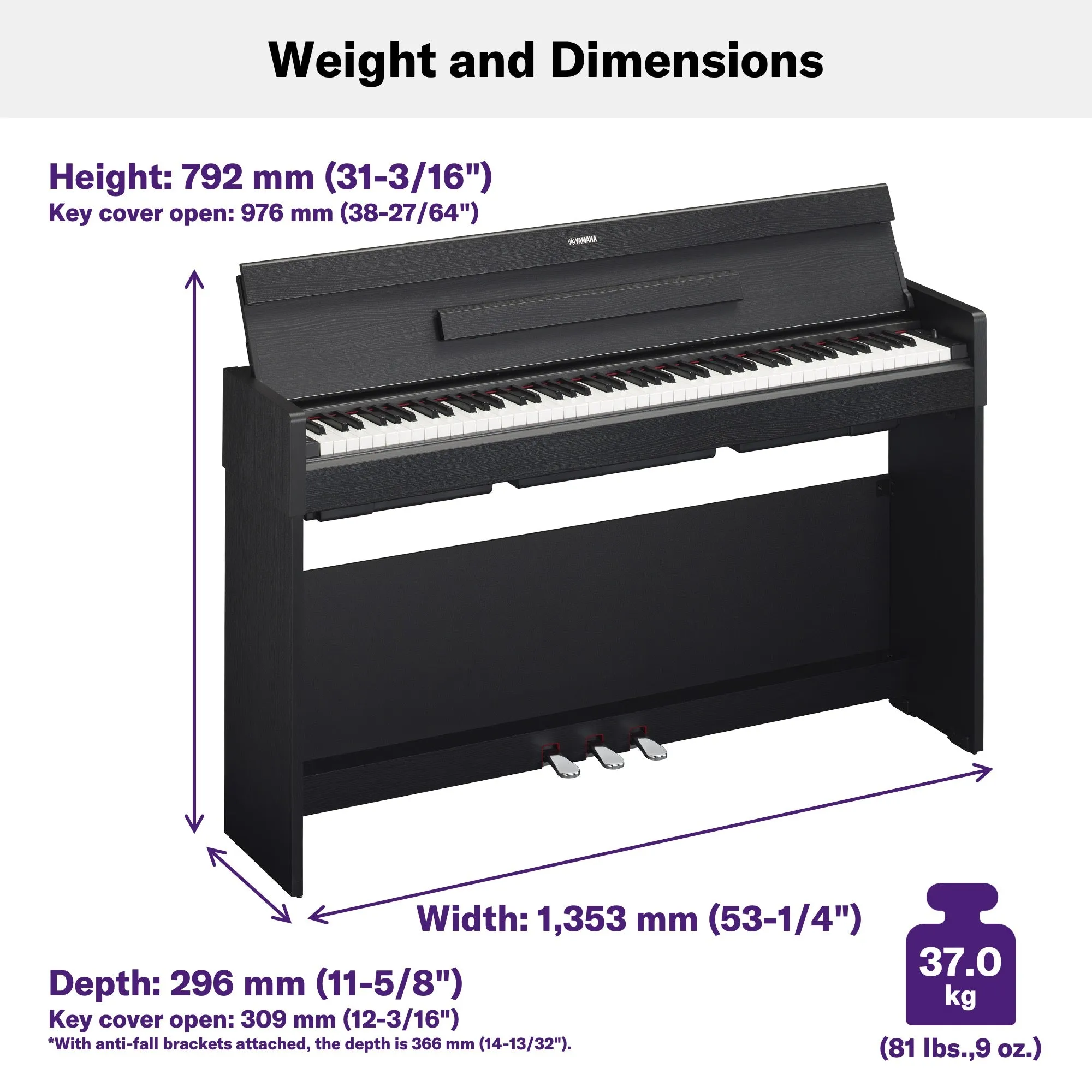 Yamaha YDP-S35B Arius Slim Digital Piano Black Walnut Bundle