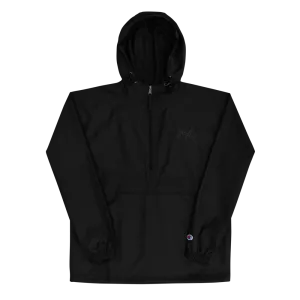 Yoke & Co. Script - Champion Packable Jacket - Black on Black