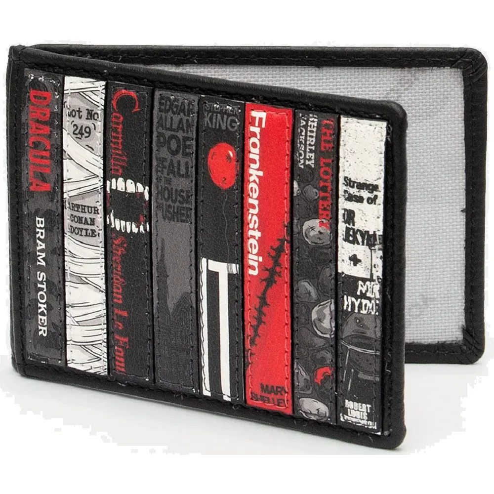 Yoshi Horror Bookworm Library Black Leather Travel Pass Holder