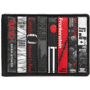 Yoshi Horror Bookworm Library Black Leather Travel Pass Holder