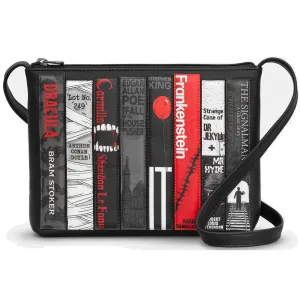Yoshi Horror Bookworm Parker Black Leather Cross Body Bag