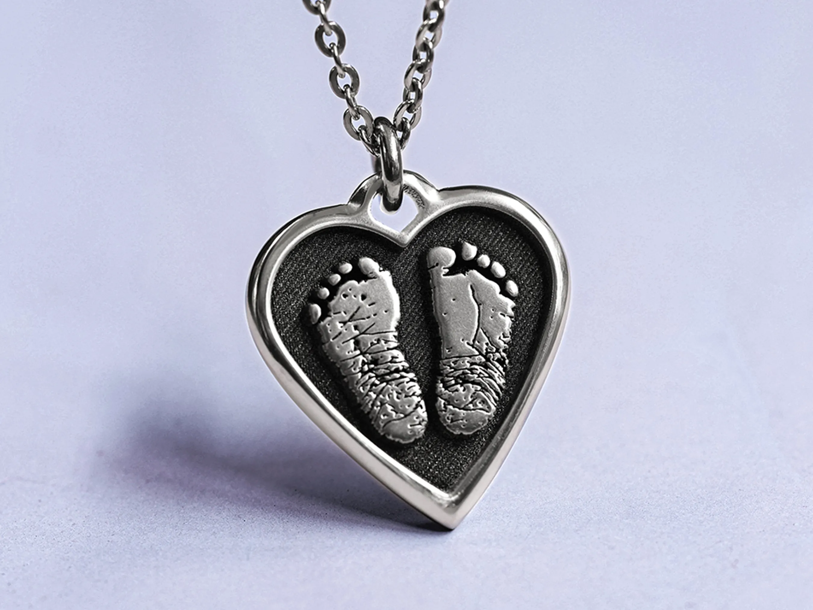 Your Custom 3D Art - TITANIUM Heart Necklace