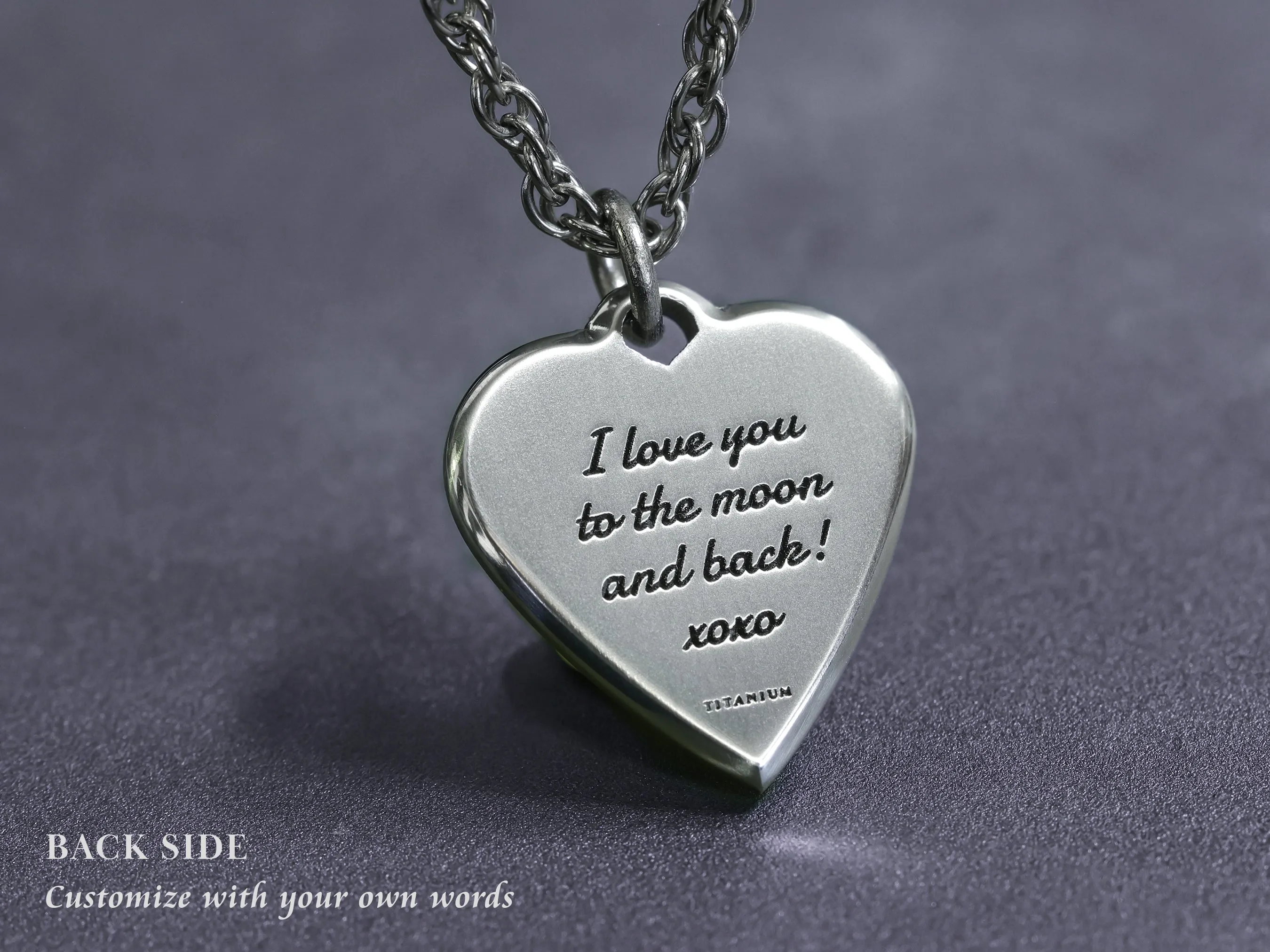 Your Custom 3D Art - TITANIUM Heart Necklace