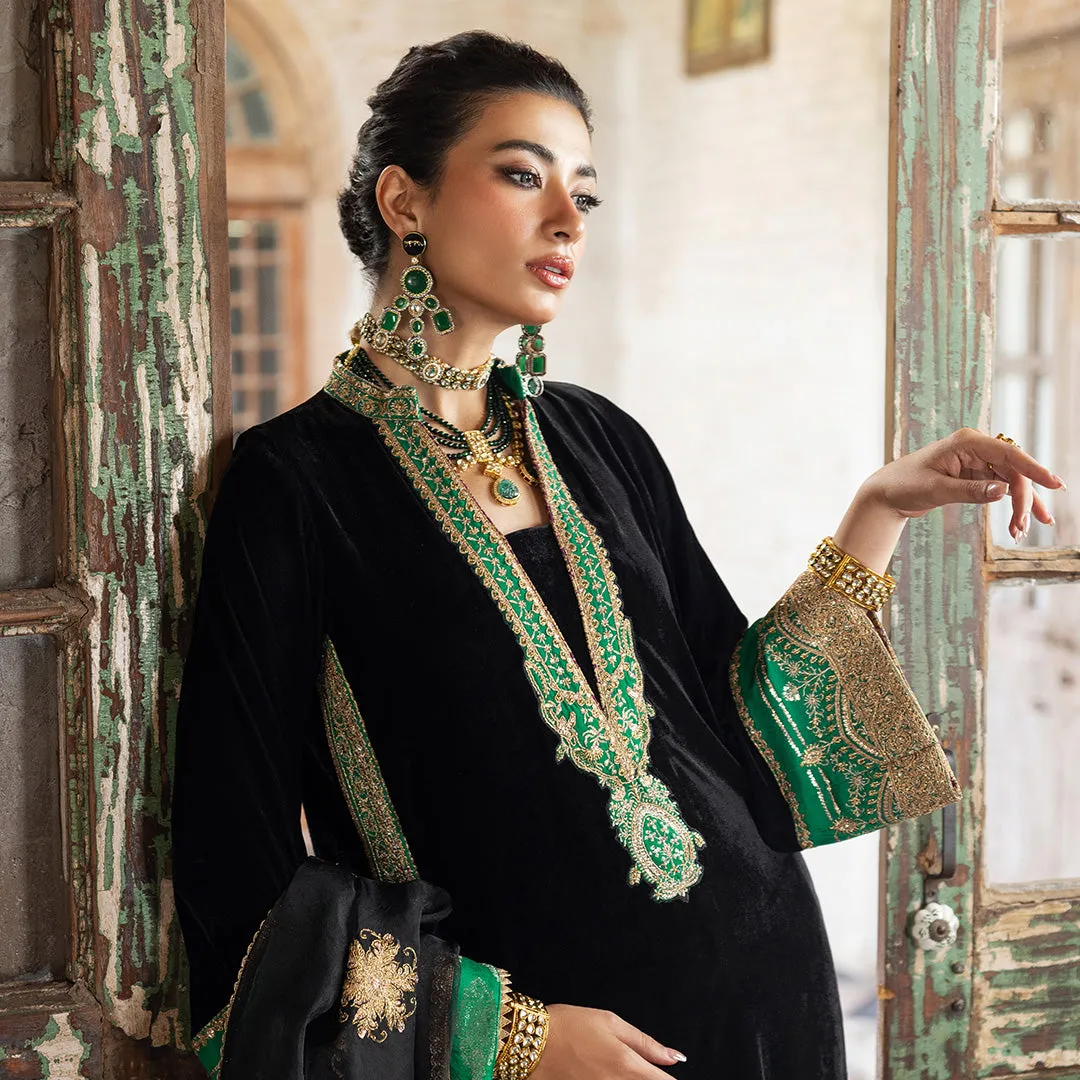 Zainab Chottani Embroidered Velvet Unstitched 3Pc Suit D-01 VANYA