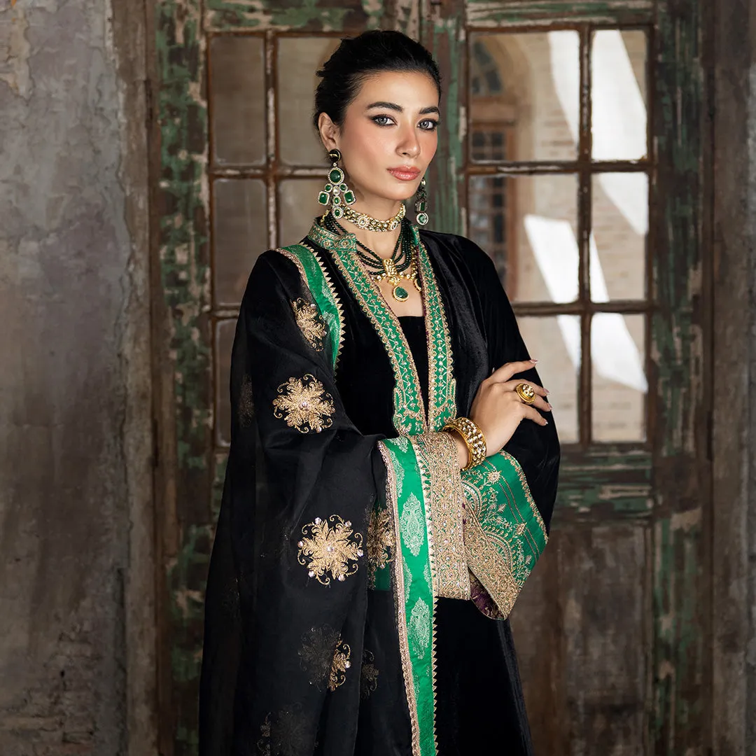 Zainab Chottani Embroidered Velvet Unstitched 3Pc Suit D-01 VANYA