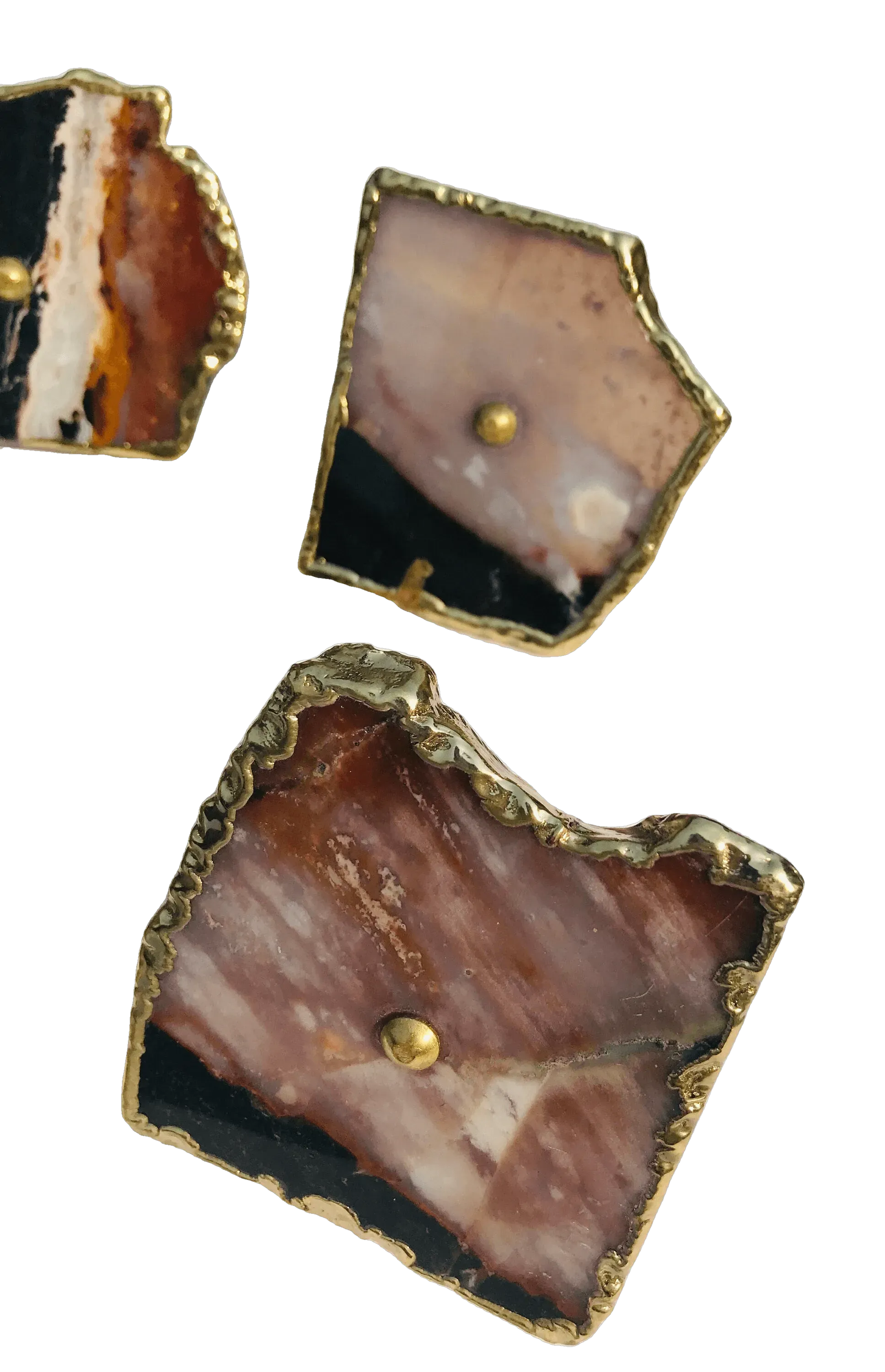 Zebra Agate Cabinet Door Pull Handle - Set of 6
