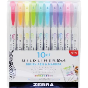 Zebra Pen Mildliner Brush Pen & Marker Set